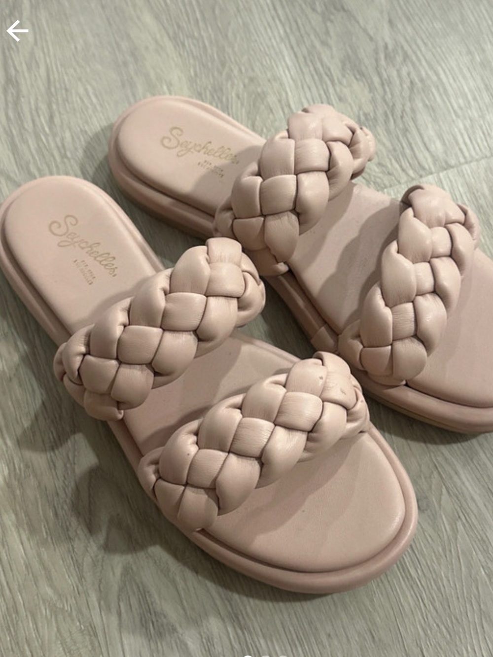 Seychelles Pale Pink Braided Double-Strap Slide Sandals